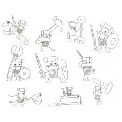 Stickserie - Ritter Schraube Doodle